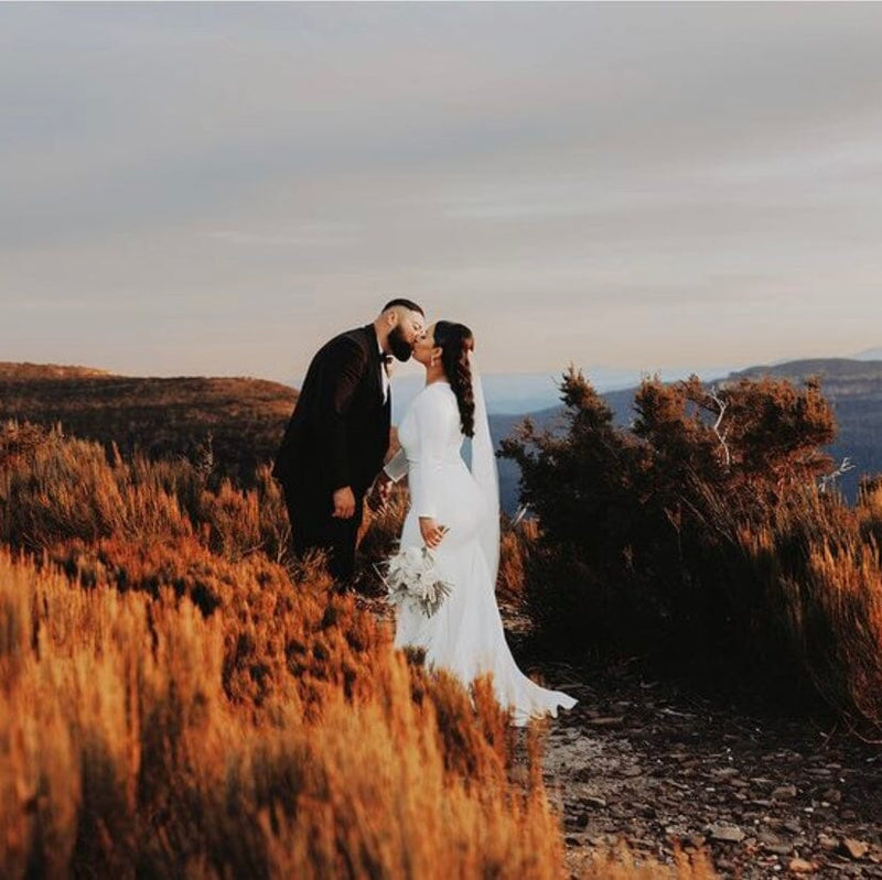 Elopement Magic: A Bride That Radiates In Our VERA Gown Atop The Blue Mountains