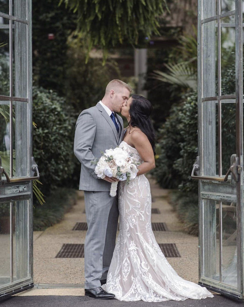 Beautiful Bride in Our Alessandra Gown