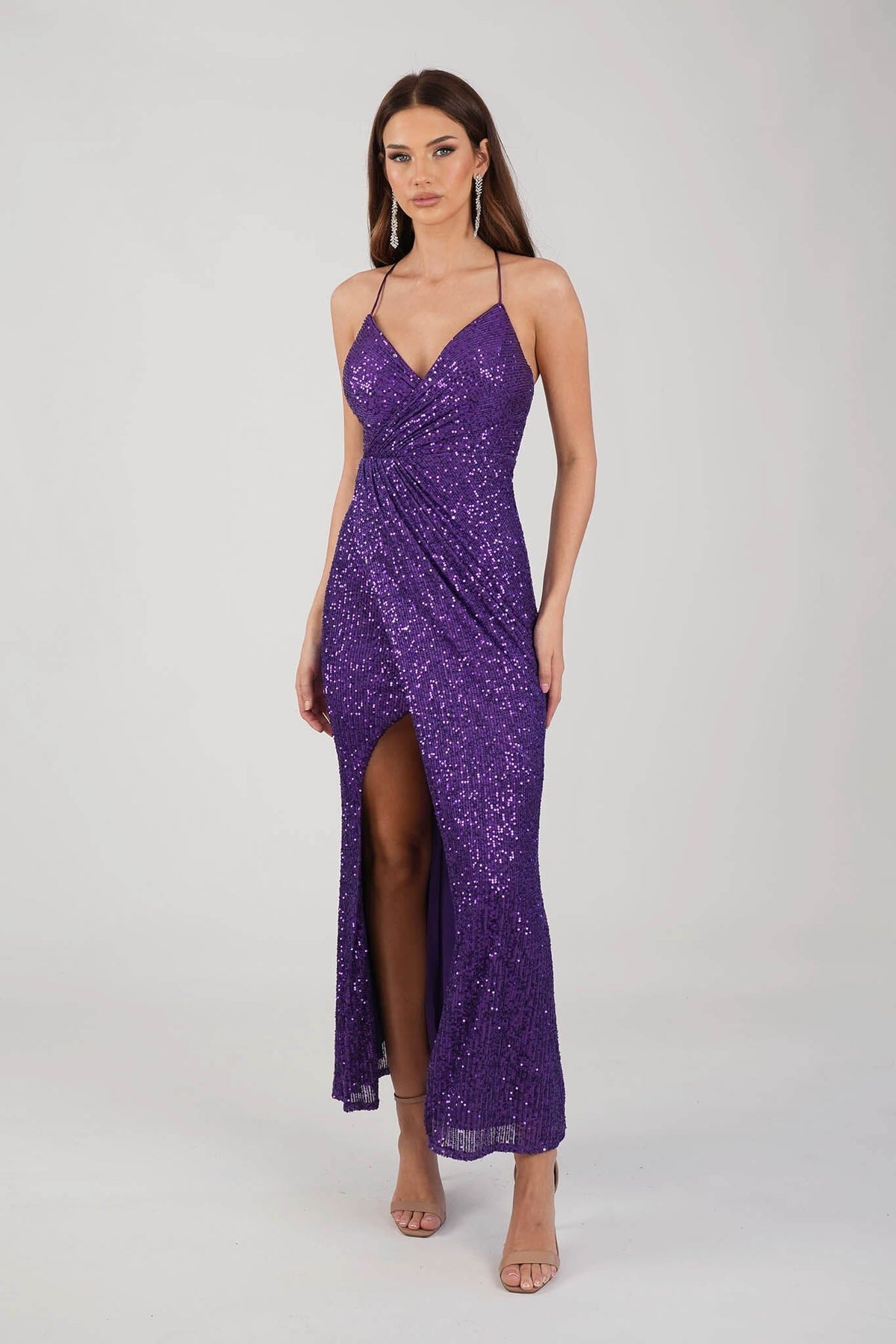 Collective Dress - Clarice Sequin Maxi Dress - Purple image 1