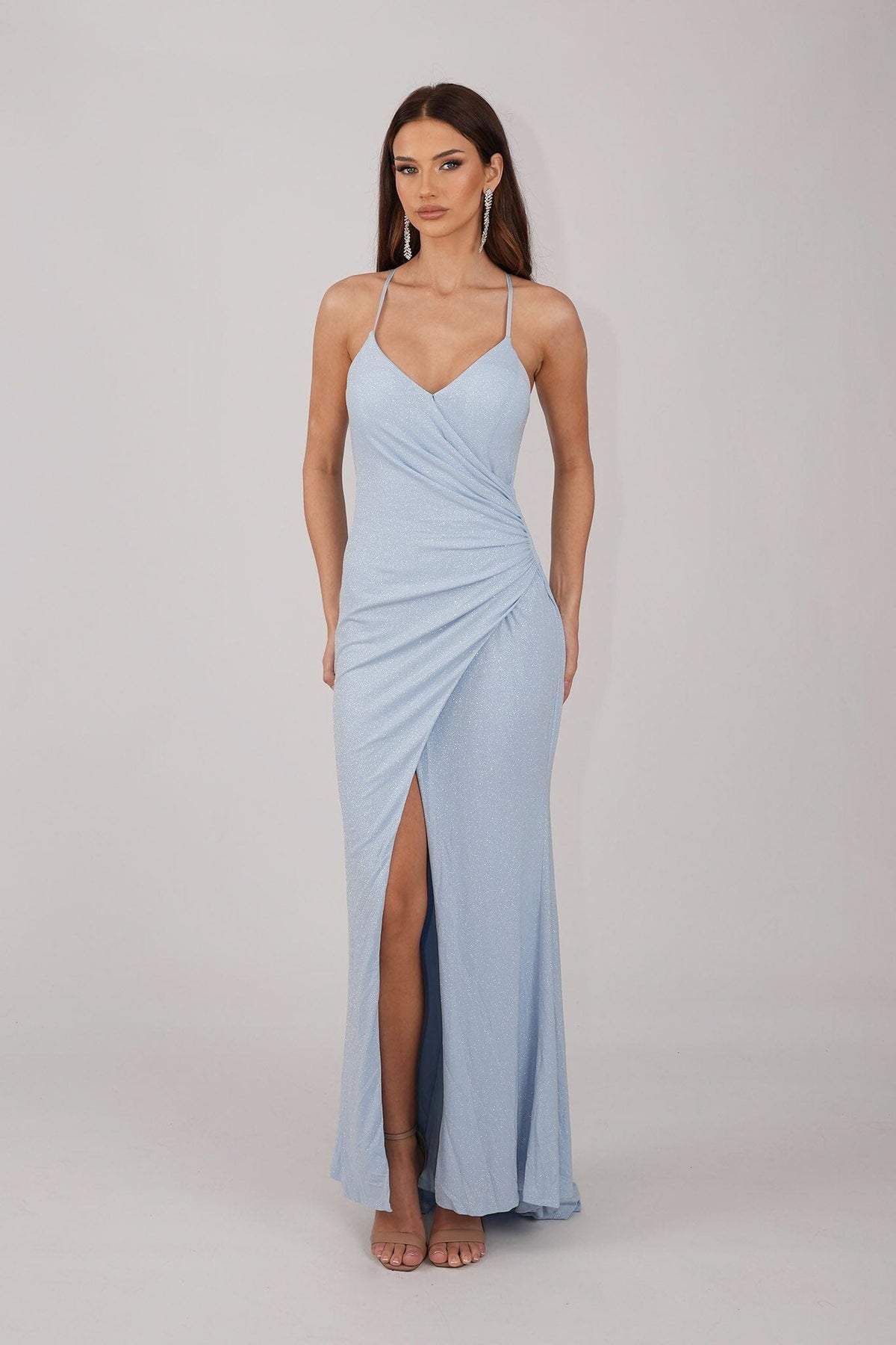 Lucia Maxi Dress - Shimmer Baby Blue - View 5 | Shop Formal Dress