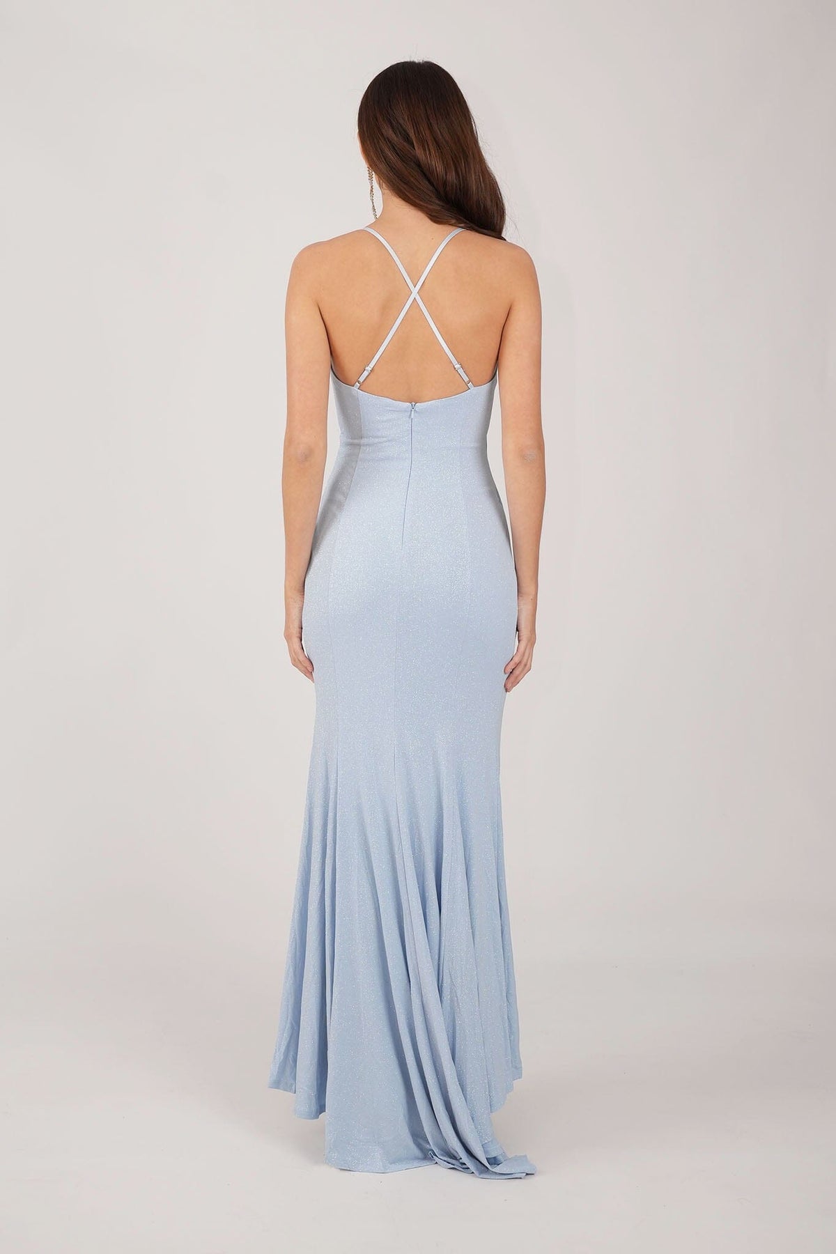Lucia Maxi Dress - Shimmer Baby Blue - View 3 | Shop Formal Dress