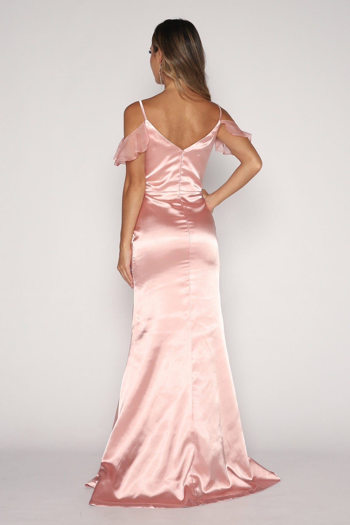 Malani Satin Maxi Dress - Blush Pink (XS - Clearance Sale)