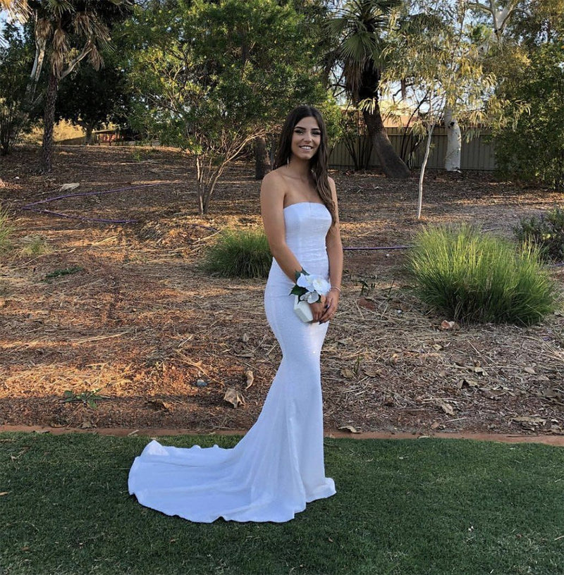 White Angelisa Sequin Formal Dress Noodz Boutique White Angelisa Sequin Formal Dress Noodz Boutique