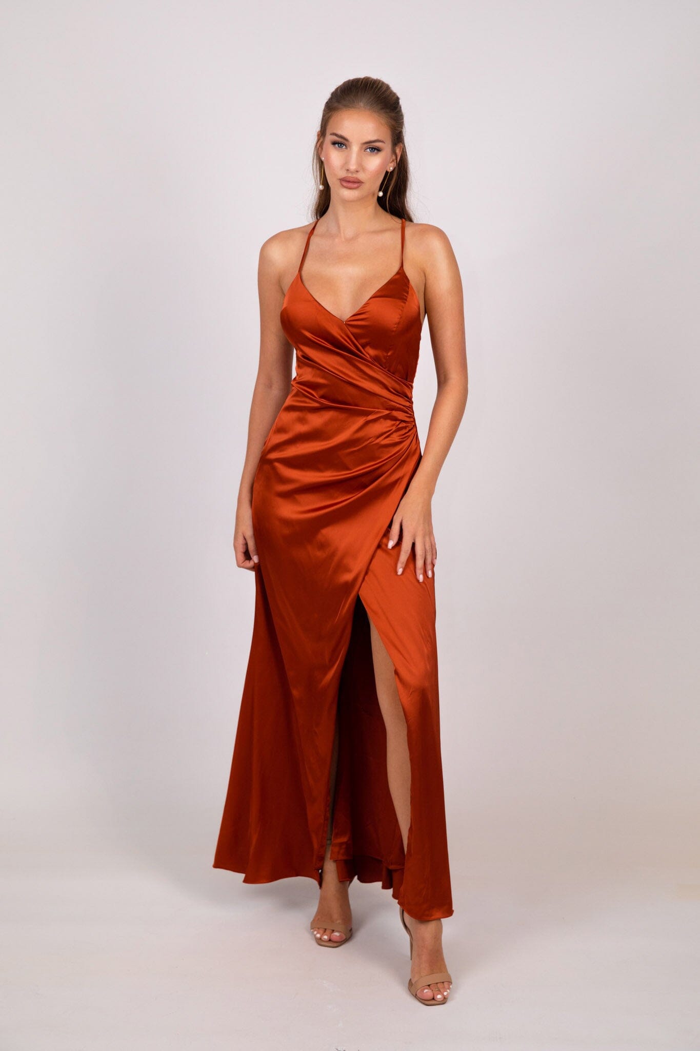 BELINDA Satin Maxi Dress
