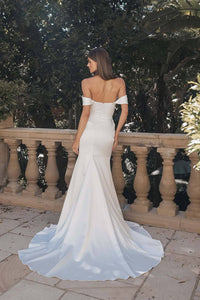 Agnes Off-Shoulder Satin Gown - Ivory