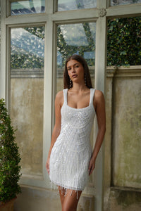 Alejandra Embellished Mini Dress - White