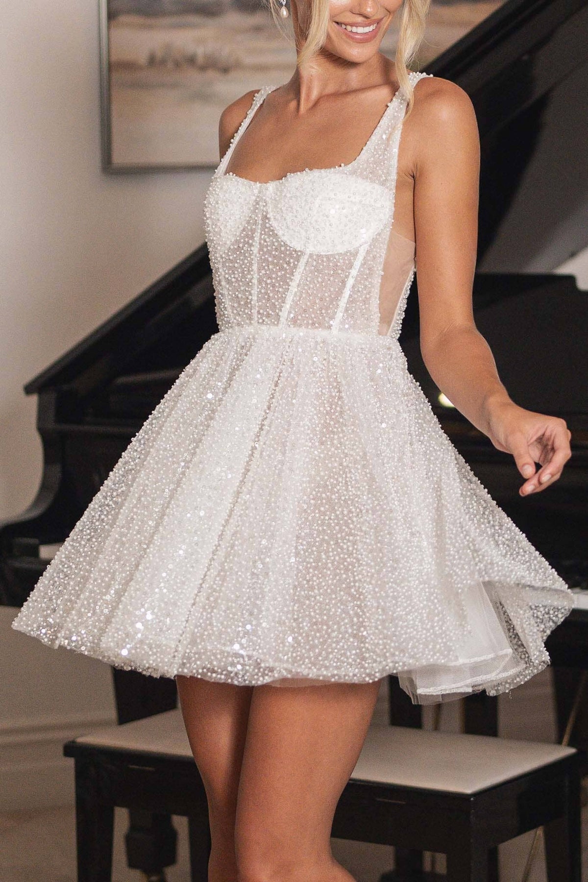 Alice Beaded Mini Wedding Dress Sydney