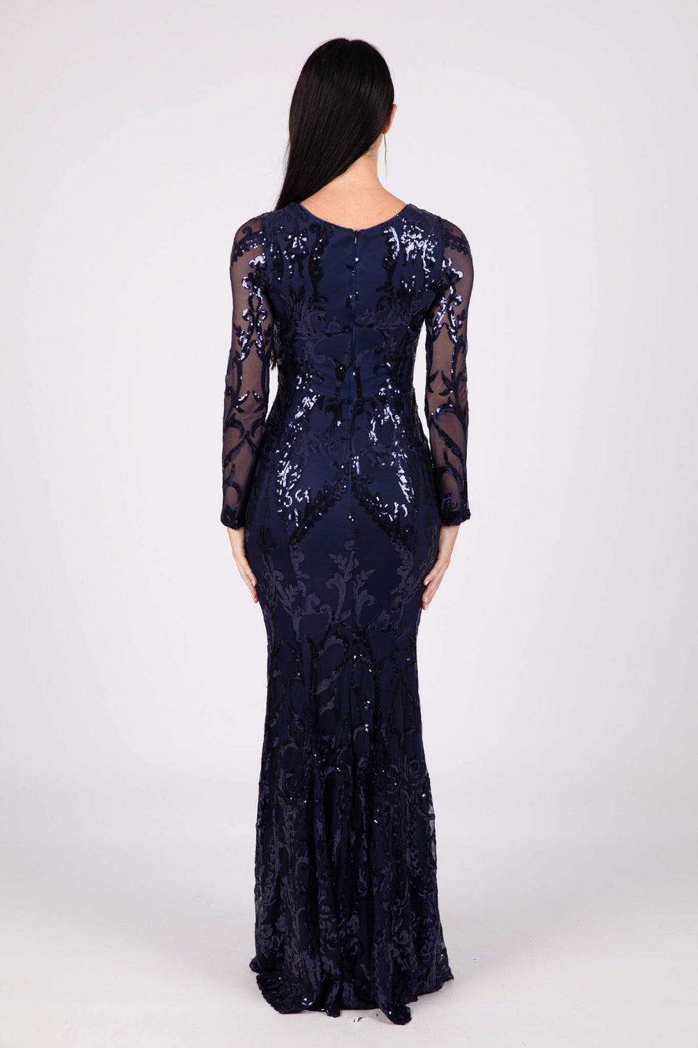 Amelia | Women's V-Neck Chiffon Sequin Long Sleeve Shirt