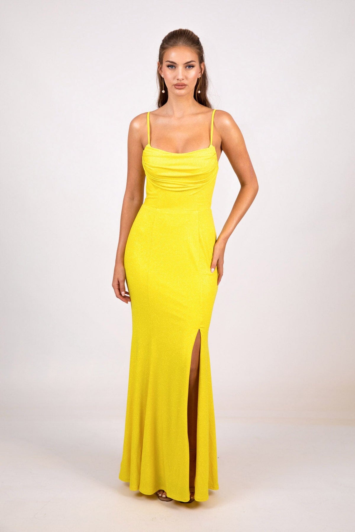 Angela Gown - Shimmer Lemon (S - Clearance Sale) Noodz Boutique Angela Gown - Shimmer Lemon (S - Clearance Sale) Noodz Boutique