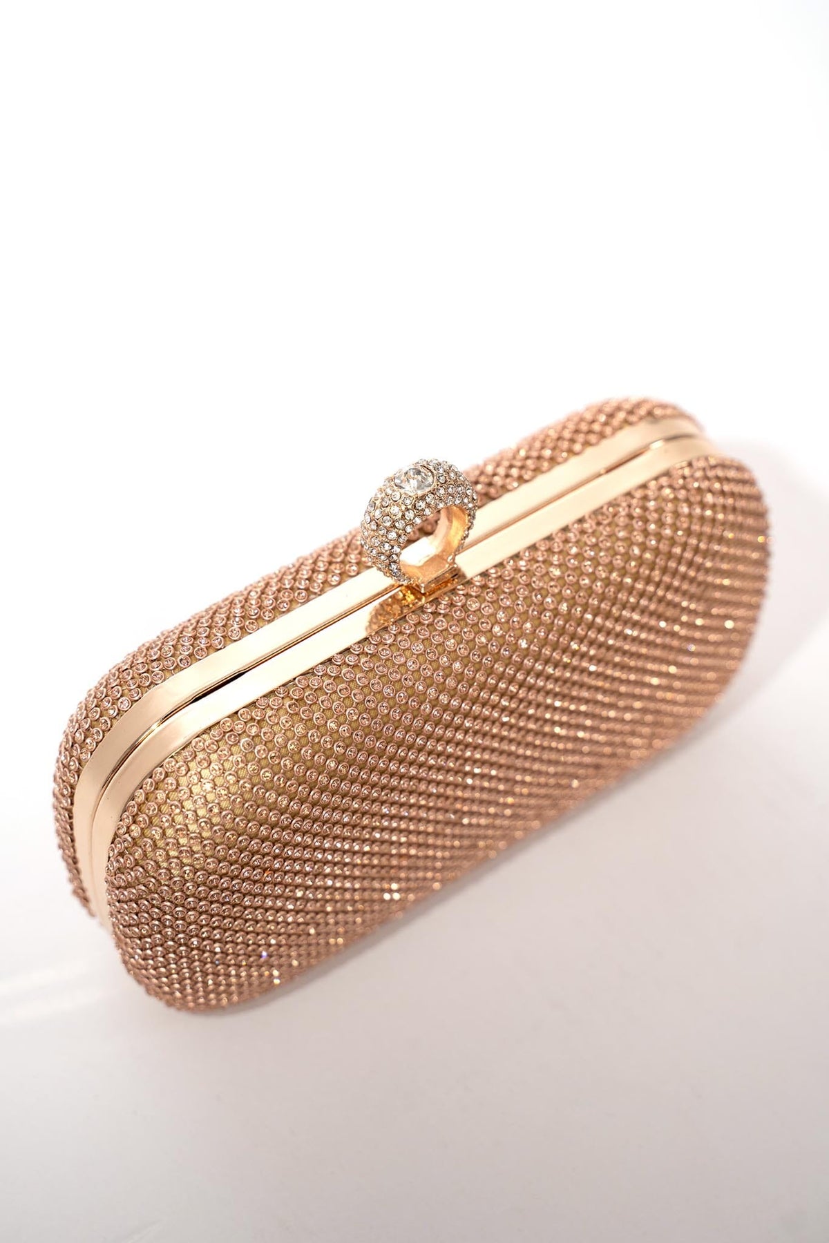 Rose Gold Crystal Clutch Bag