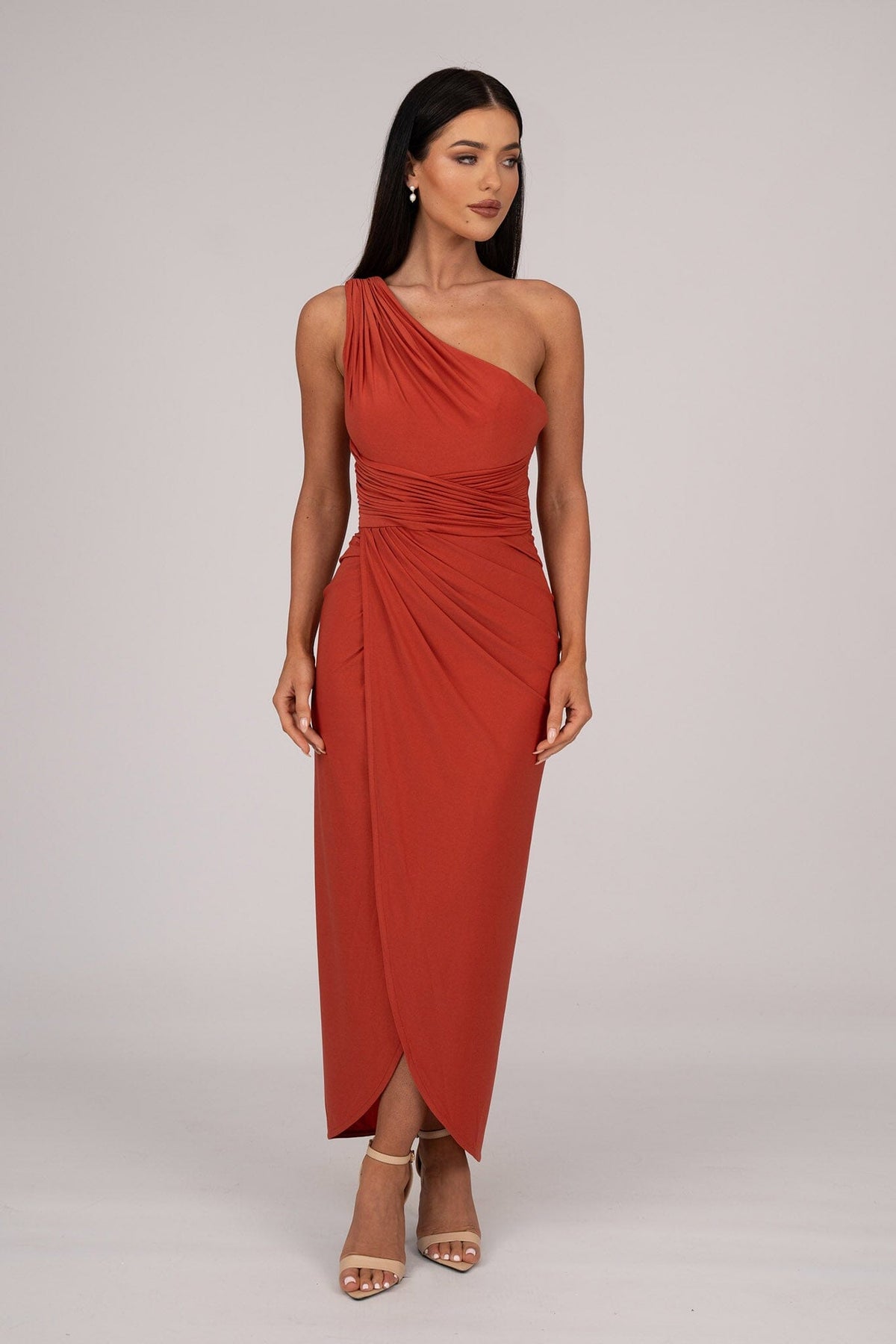 Hayden One Shoulder Midi Dress Hayden One Shoulder Midi Dress