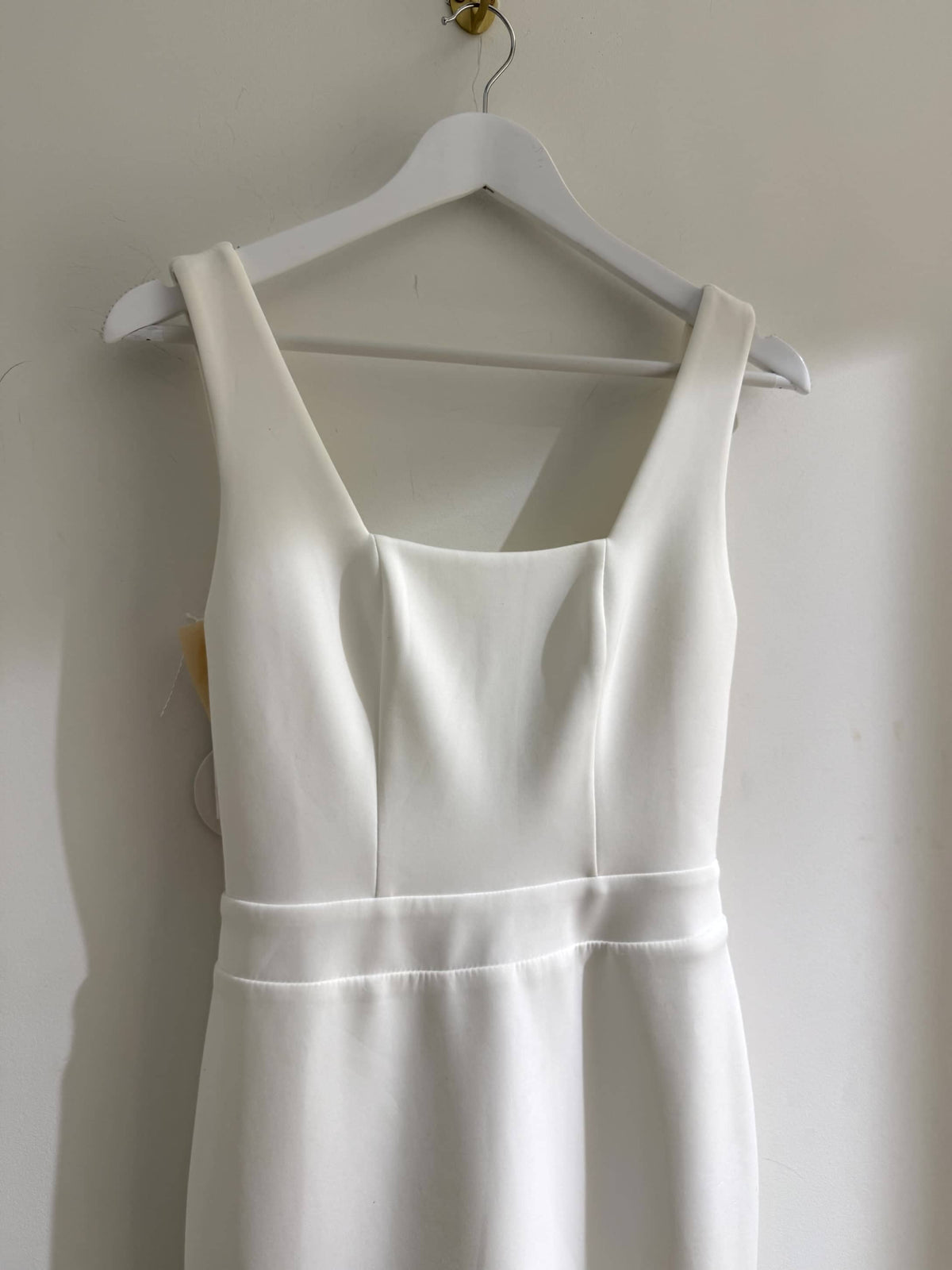 SAMPLE SALE - Gabrielle Square Neck Crepe Gown - Ivory (Size S)