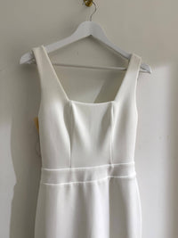 SAMPLE SALE - Gabrielle Square Neck Crepe Gown - Ivory (Size S)