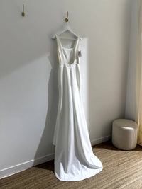 SAMPLE SALE - Gabrielle Square Neck Crepe Gown - Ivory (Size S)