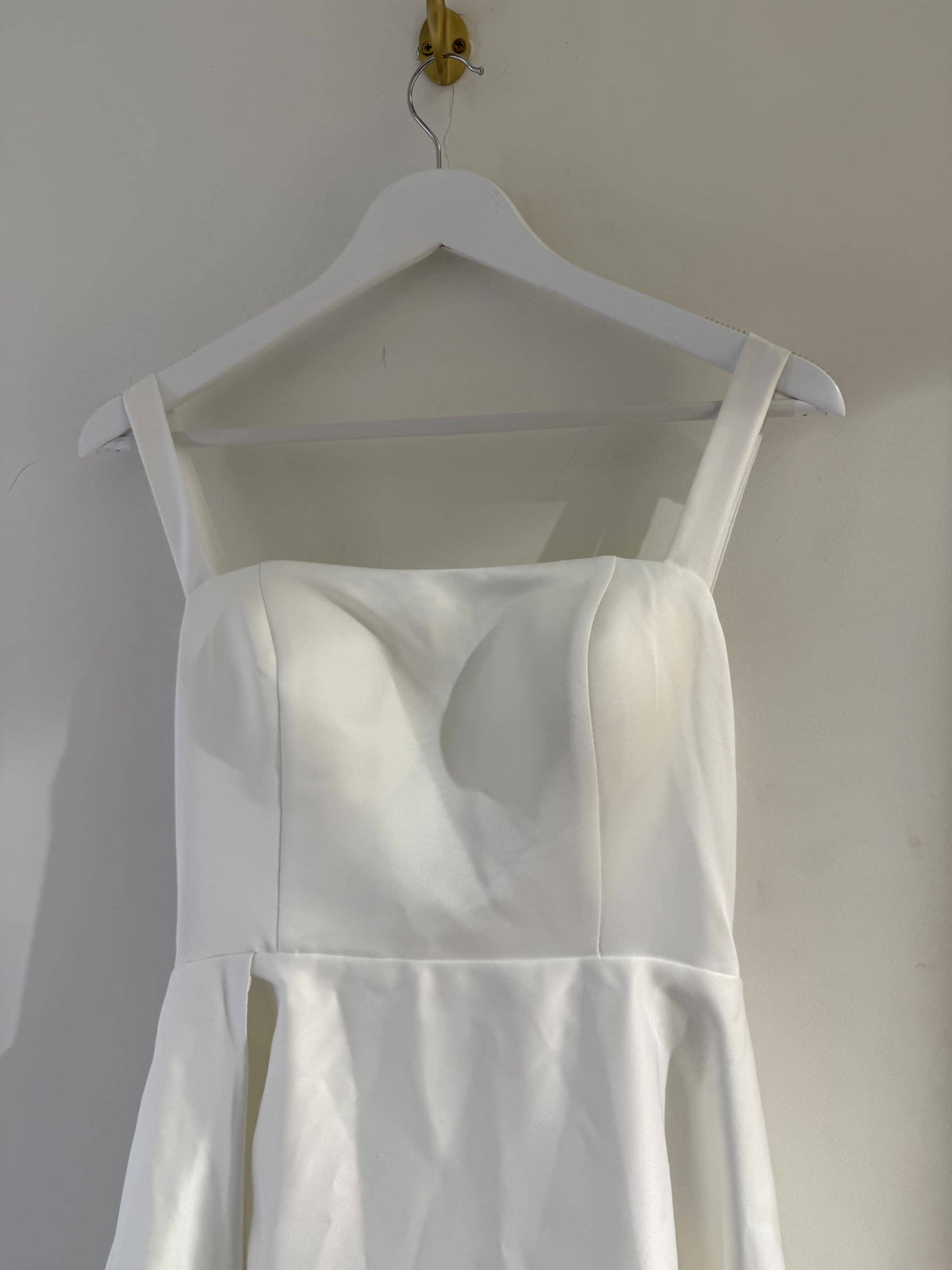 SAMPLE SALE - BIANCA Square Neck A-line Satin Gown - Ivory
