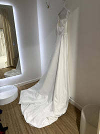 SAMPLE SALE - BIANCA Square Neck A-line Satin Gown - Ivory