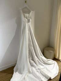 SAMPLE SALE - BIANCA Square Neck A-line Satin Gown - Ivory