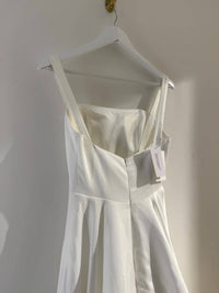 SAMPLE SALE - BIANCA Square Neck A-line Satin Gown - Ivory