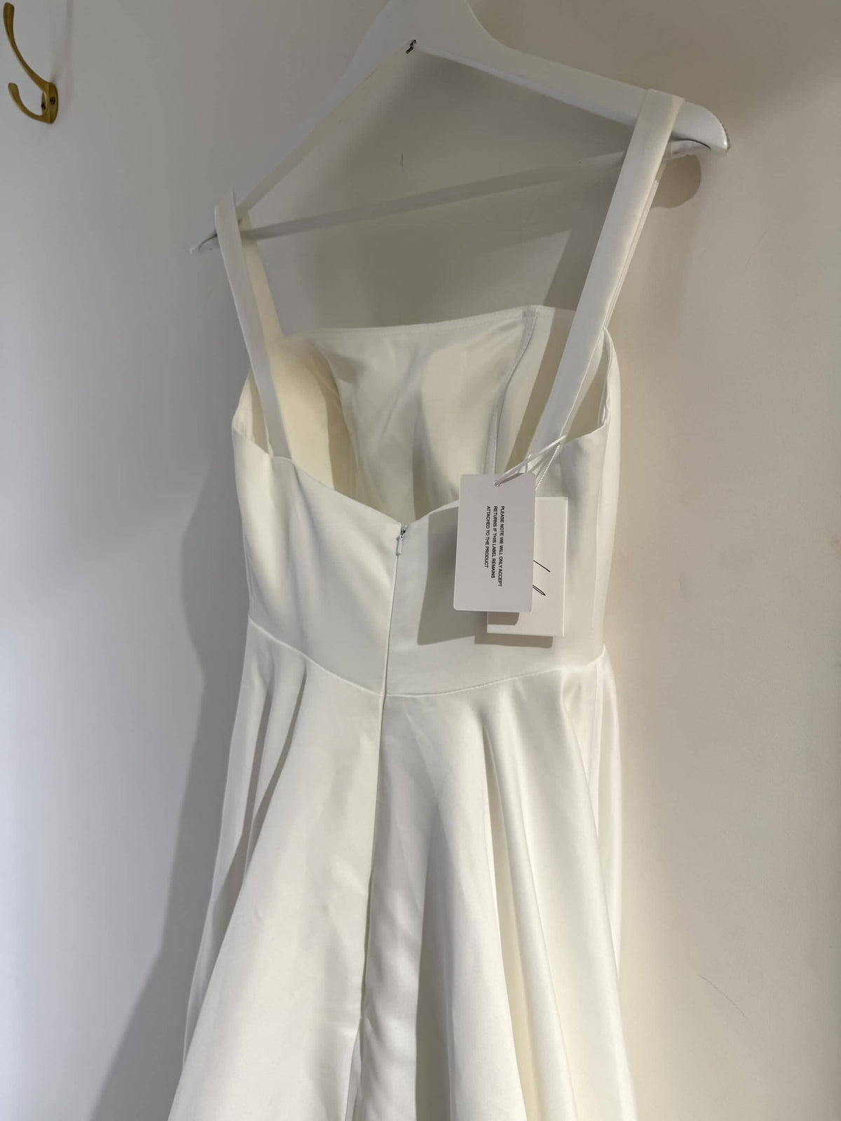 SAMPLE SALE - BIANCA Square Neck A-line Satin Gown - Ivory