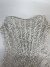 SAMPLE SALE - Izabel Beaded Fringe Strapless Mini Dress - White