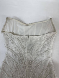 SAMPLE SALE - Izabel Beaded Fringe Strapless Mini Dress - White