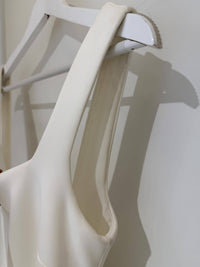 SAMPLE SALE - JORDYN Square Neck Crepe Gown - Ivory (XS)
