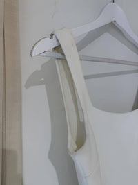 SAMPLE SALE - JORDYN Square Neck Crepe Gown - Ivory (XS)
