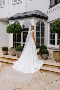 INES Pearl Embellished Long Wedding Veil