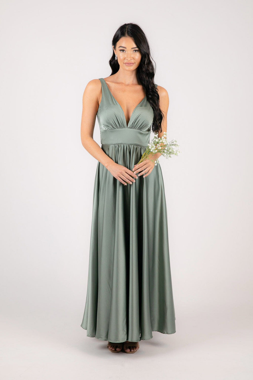 ISABEL A-Line Satin Maxi Dress