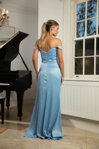 KALINA Satin Gown - Light Blue