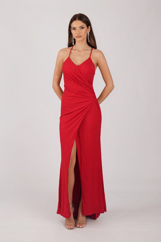 Lucia Maxi Dress - Shimmer Red (S - Clearance Sale)