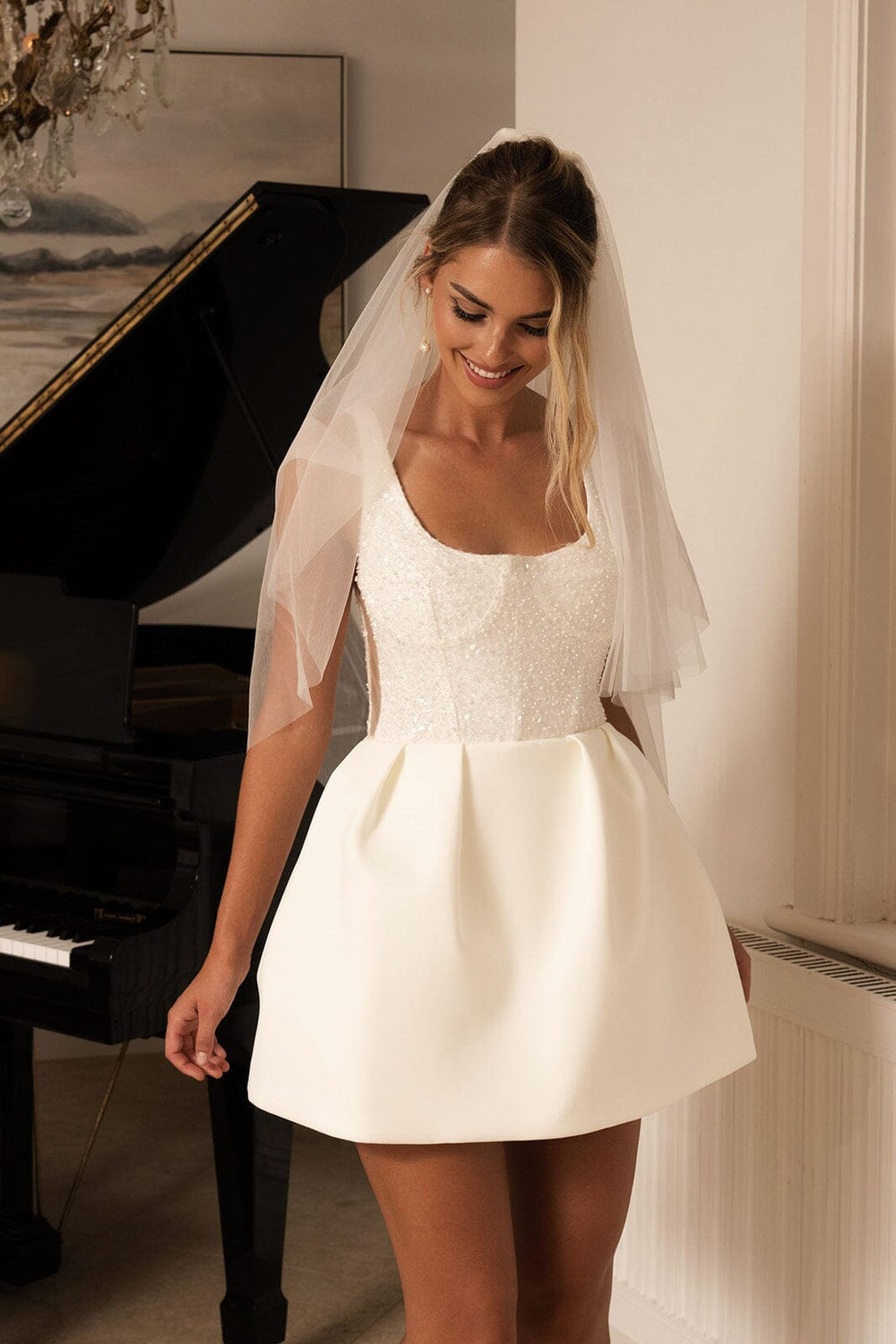 Beaded Mini Wedding Dress Sydney