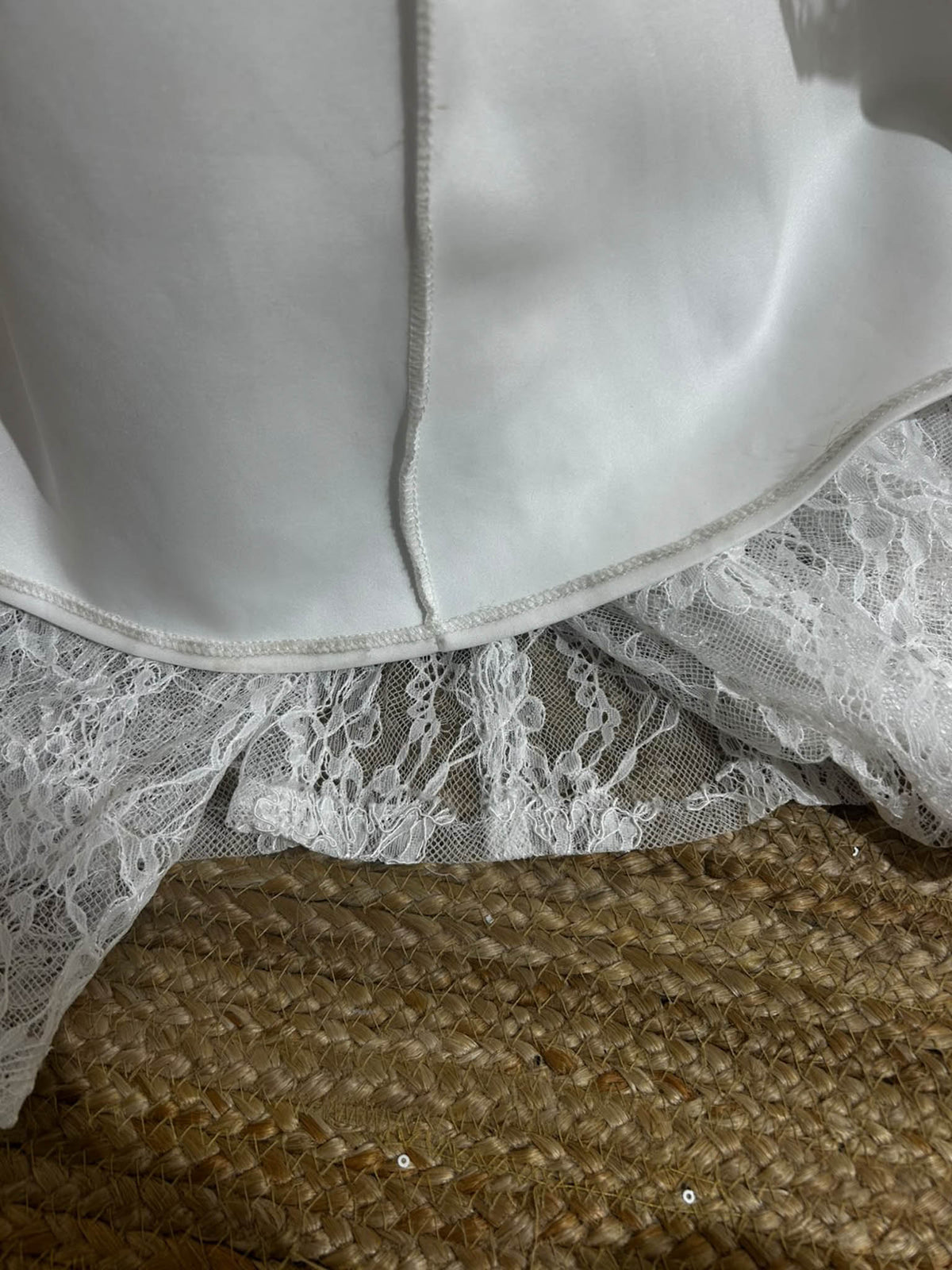 SAMPLE SALE - Marisa Off-Shoulder Long Sleeve Lace Gown - Ivory