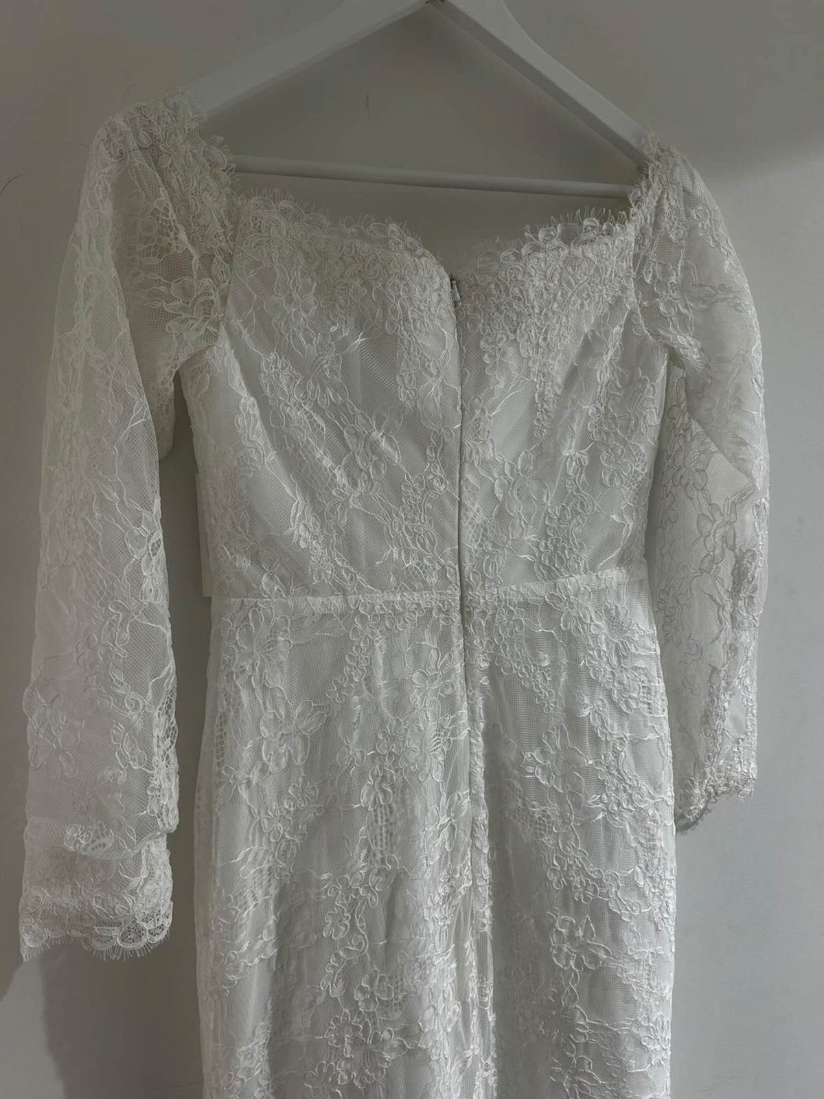 SAMPLE SALE - Marisa Off-Shoulder Long Sleeve Lace Gown - Ivory