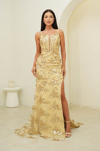 Tatiana Corset Gown - Gold (XS - Sample Sale)