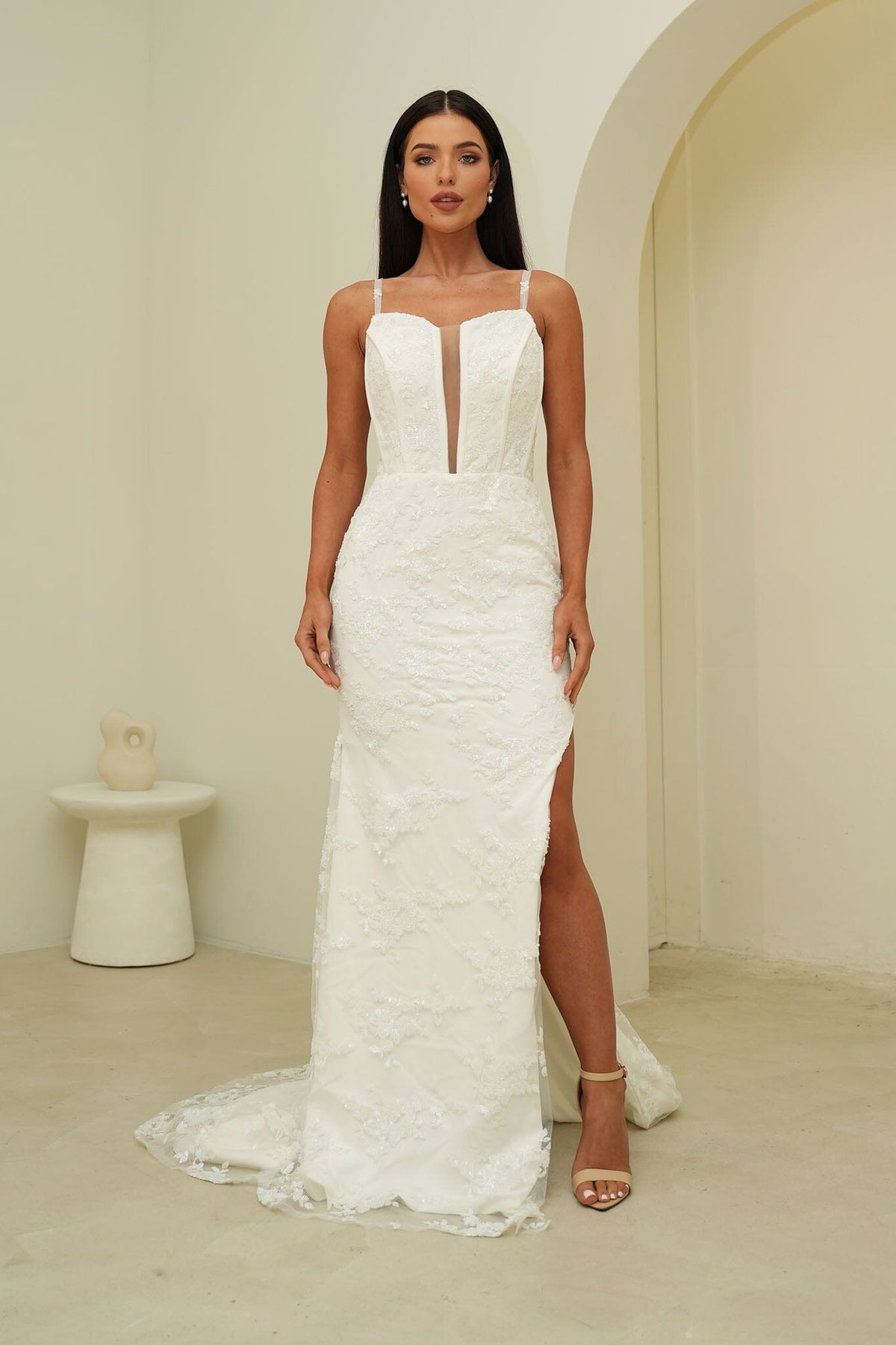 Tatiana Corset Gown - White (XS