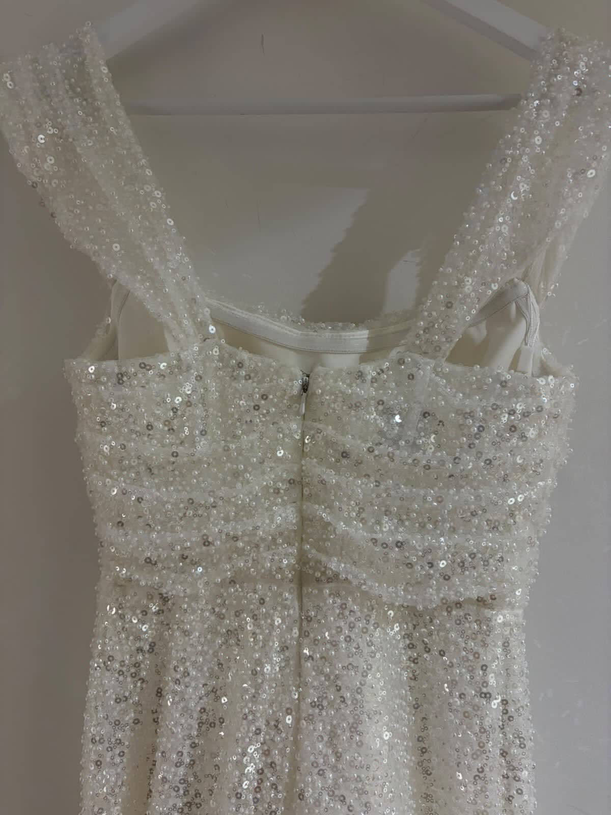 SAMPLE SALE - Valencia Off-Shoulder Beaded Corset Gown - Ivory