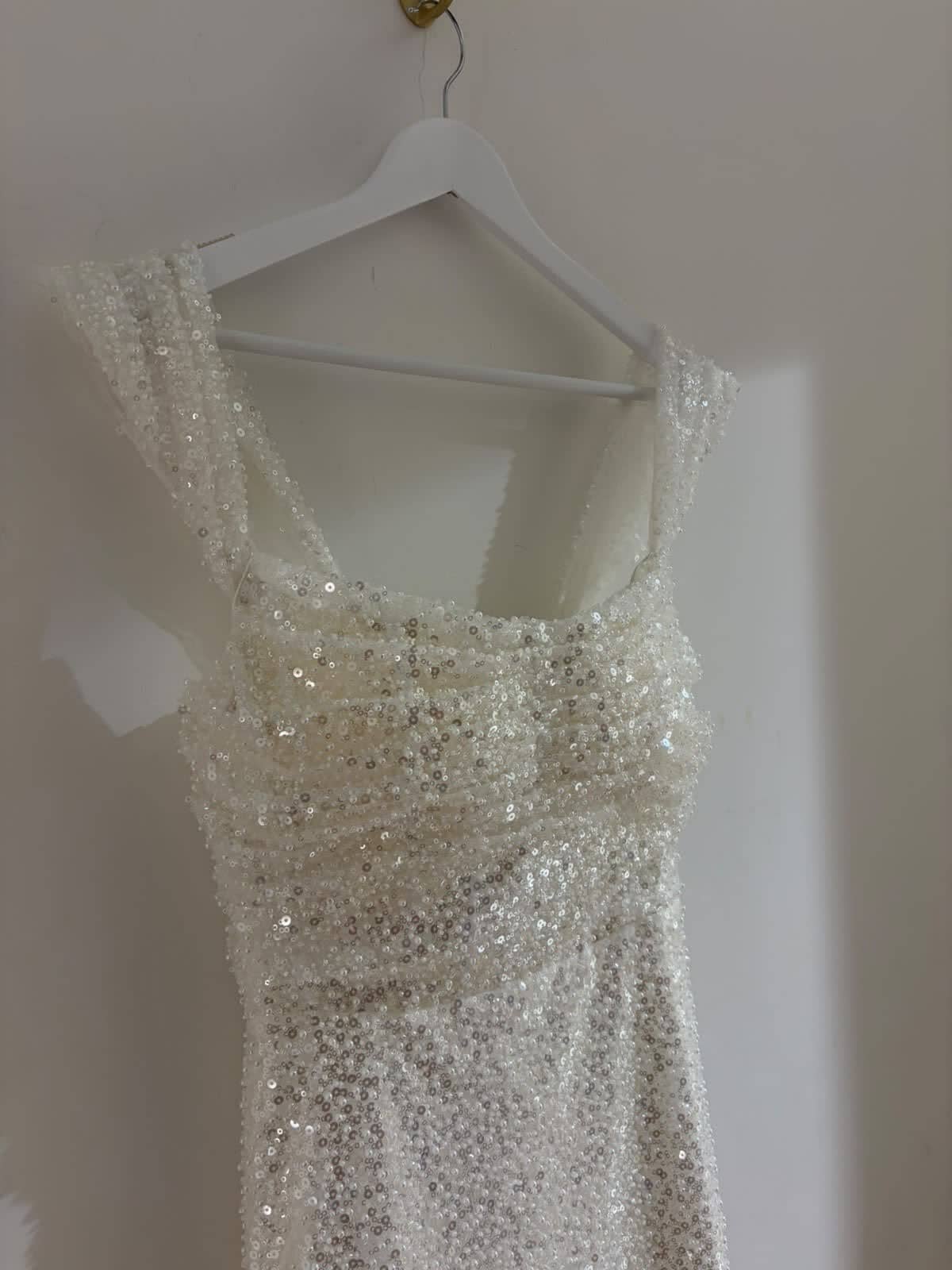 SAMPLE SALE - Valencia Off-Shoulder Beaded Corset Gown - Ivory