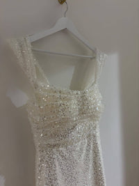 SAMPLE SALE - Valencia Off-Shoulder Beaded Corset Gown - Ivory