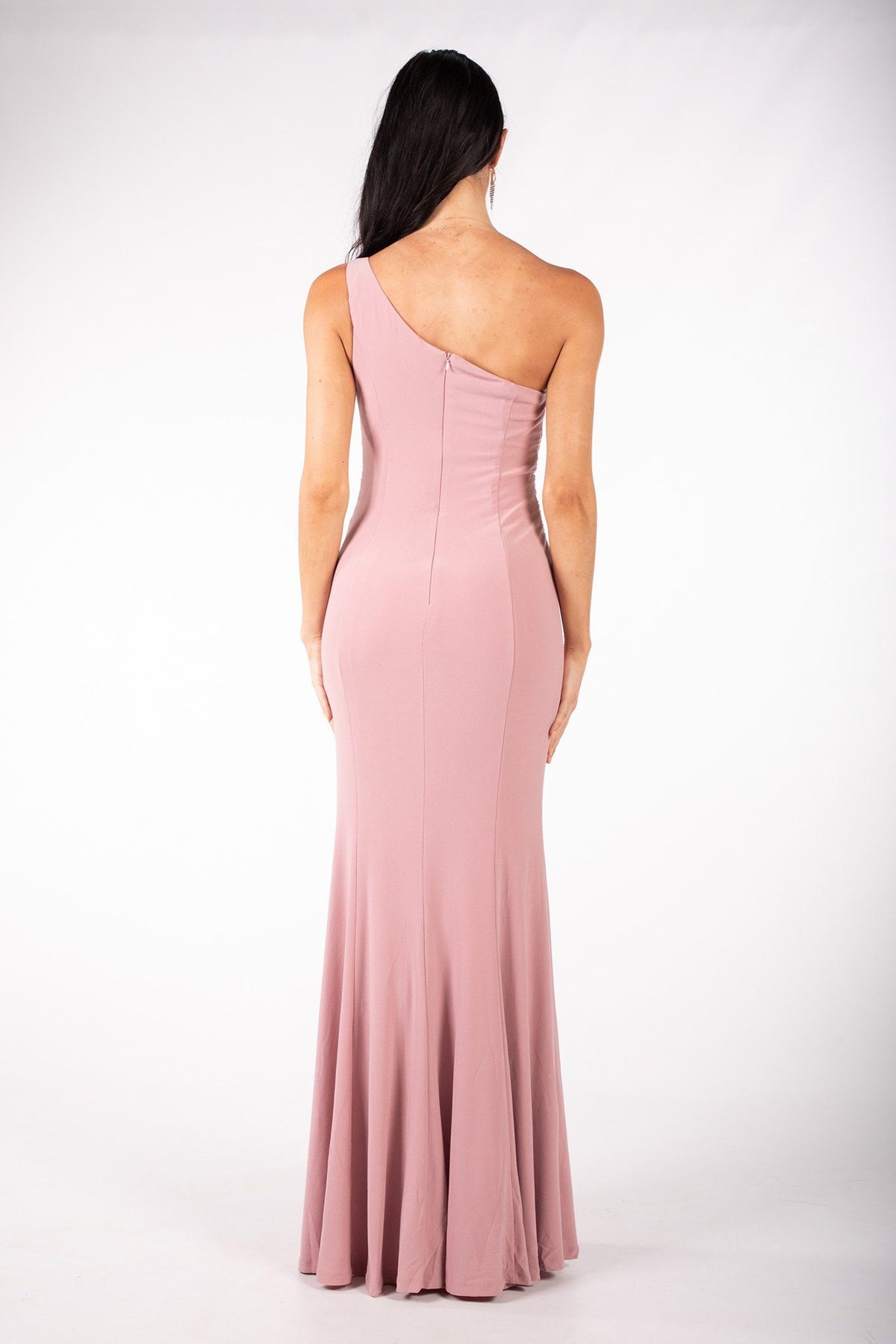 ABIGAIL One Shoulder Maxi Column Dress - Dusty Pink (M - Clearance Sal Noodz Boutique ABIGAIL One Shoulder Maxi Column Dress - Dusty Pink (M - Clearance Sal Noodz Boutique