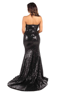 Angelisa Gown with Slit - Black (M,L - Clearance Sale)