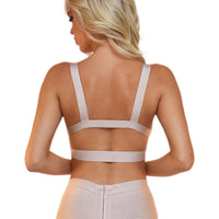 Back of nude colored bralette style bodycon bandage crop top
