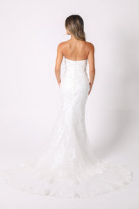 Ariyah Strapless Lace Wedding Gown - Ivory