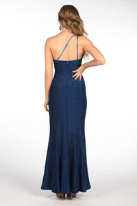 CALI One Shoulder Maxi Dress - Shimmer Blue