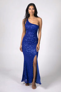 CALI Sequin Maxi Dress - Blue