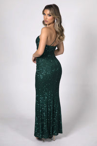 CALI Sequin Maxi Dress - Emerald