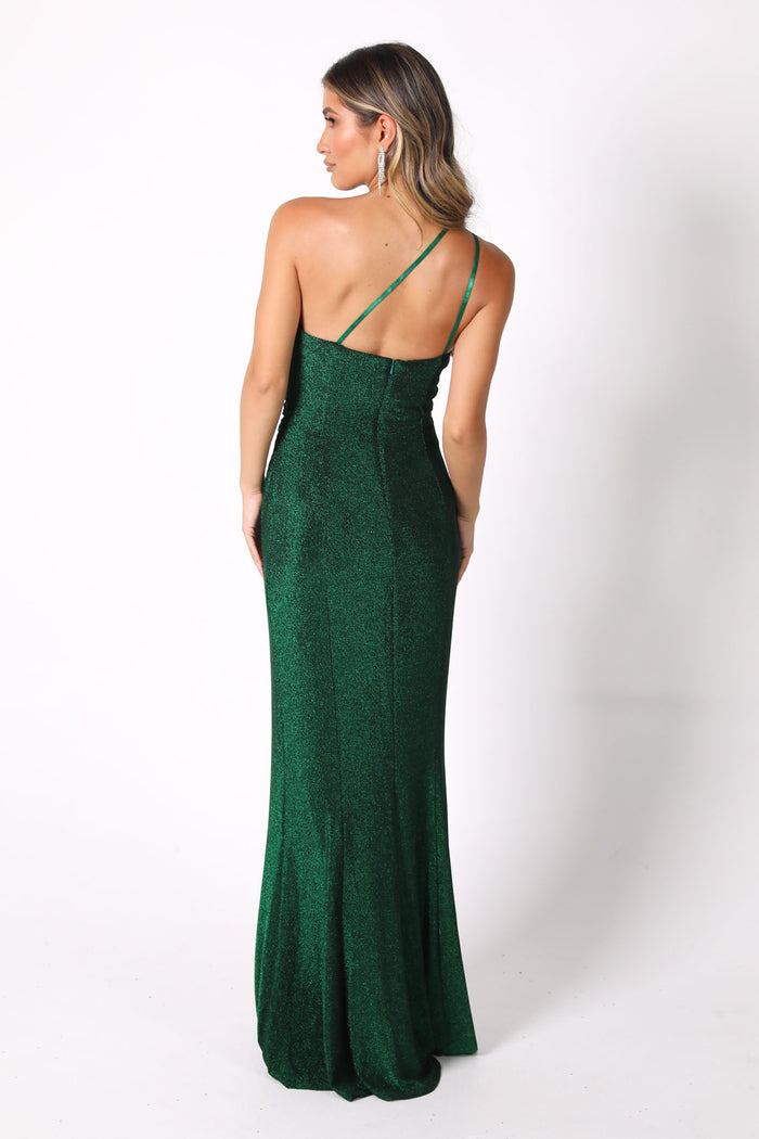 CALI One Shoulder Maxi Dress - Shimmer Green – Noodz Boutique