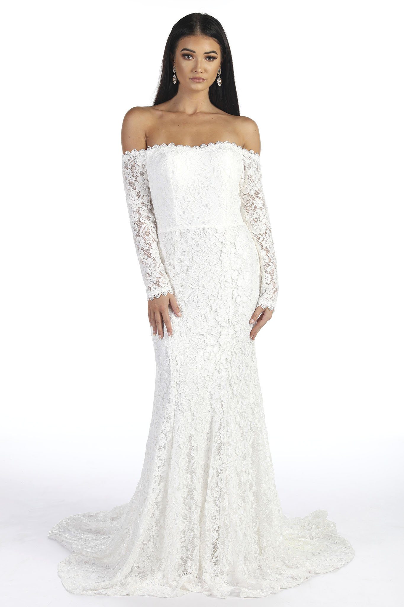 Philomena Off-shoulder Boho Wedding Dress - TC400 | Sentani Boutique