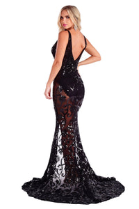 Charlize Gown - Black (L - Clearance Sale)
