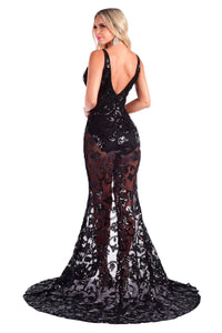 Charlize Gown - Black (L - Clearance Sale)